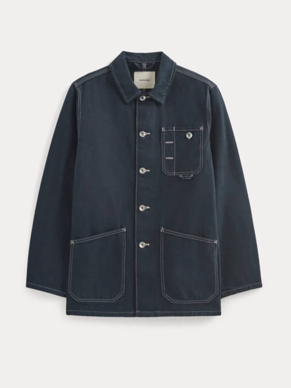 EVERLANE Chore Jacket Navy Blue Garment Dyed Cotton Size XL ~ NWT